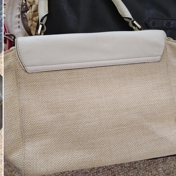 $25 START! Kate Spade Elegant Cream and White Weave Handbag - Picture 2 of 2
